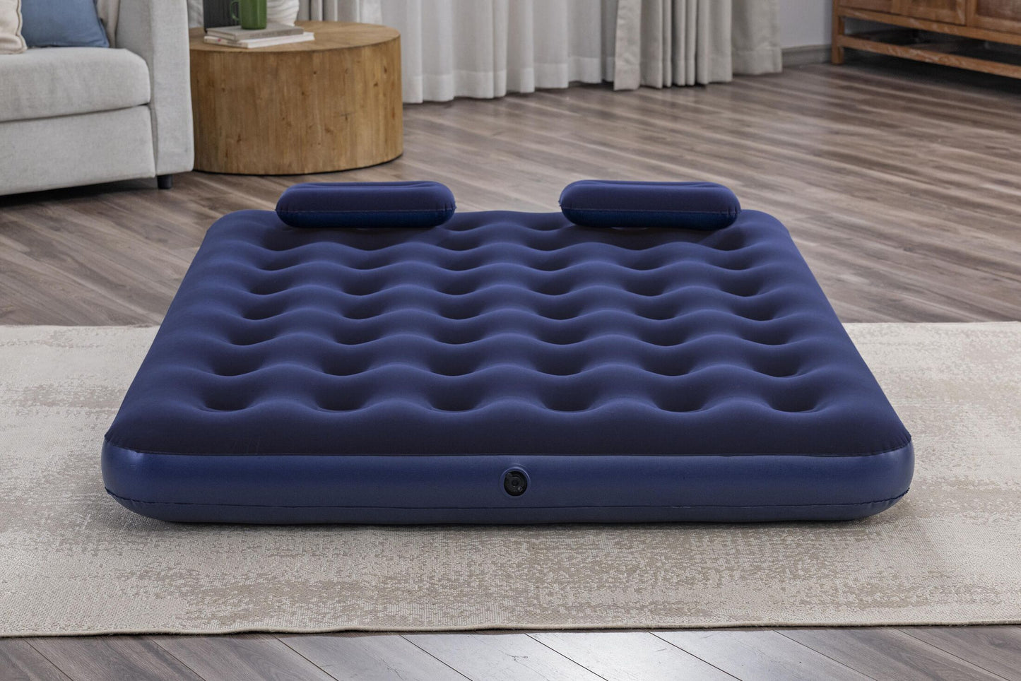 Colchón Inflable Queen Size Con Bomba Y Almohadas Bestway