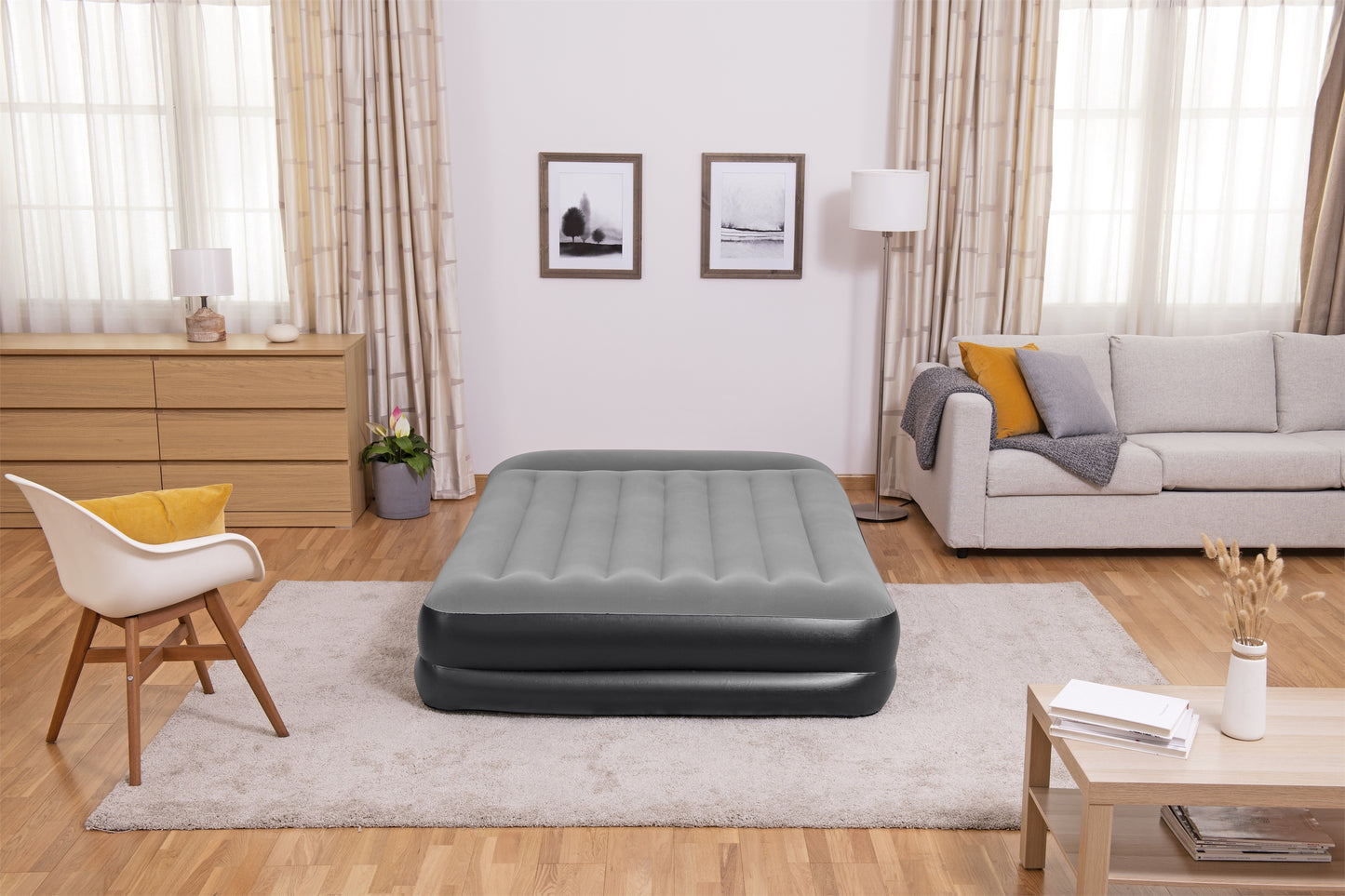 Colchón Inflable Queen Size Electrico Doble Altura Bestway
