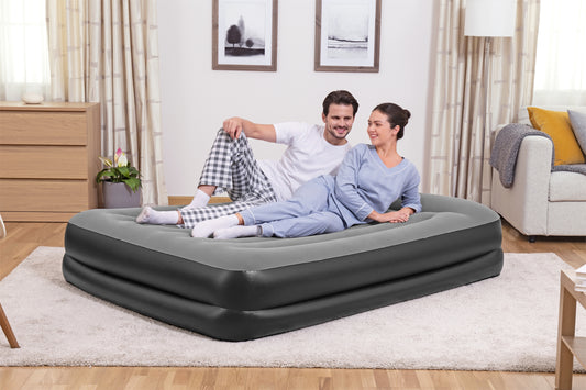 Colchón Inflable Queen Size Electrico Doble Altura Bestway