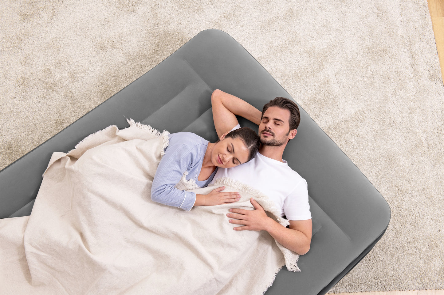 Colchón Inflable Queen Size Electrico Doble Altura Bestway