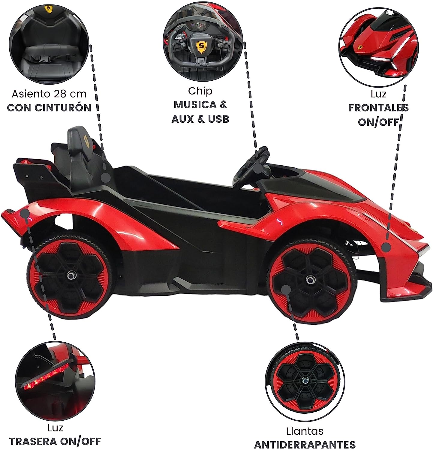 Carro Electrico Montable Tipo Lambo 12V C/ Control Remoto